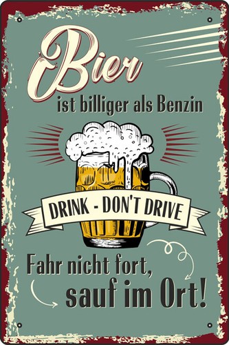 Blechschild bier ist billiger - blechschild,